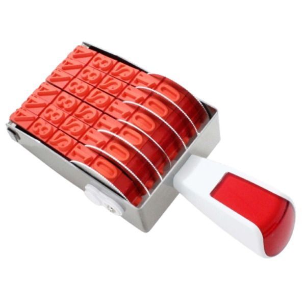 回転印 数字 番号用 初号 明朝体 6連 スタンプ 12.8mm×61.8mm 回転ゴム印 6連回転印 リピスター RS-6M0