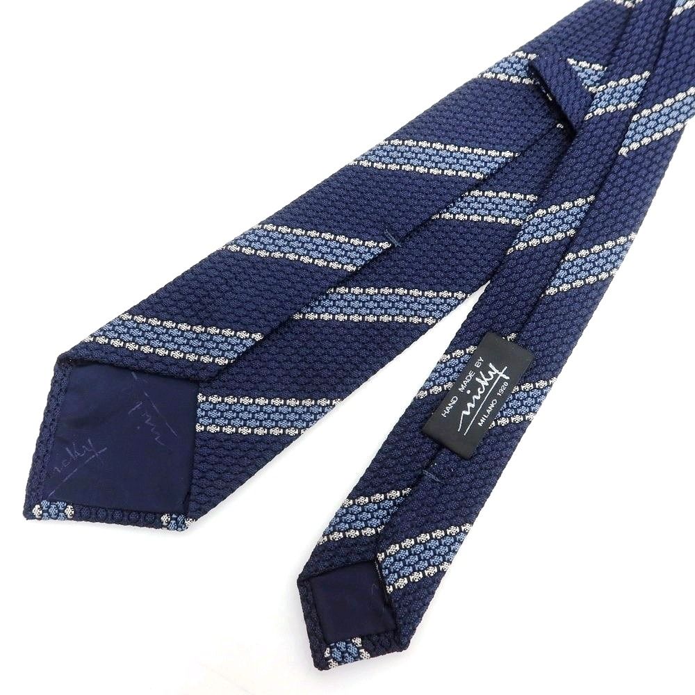 ストライプ柄ネクタイ ネイビーxブルー