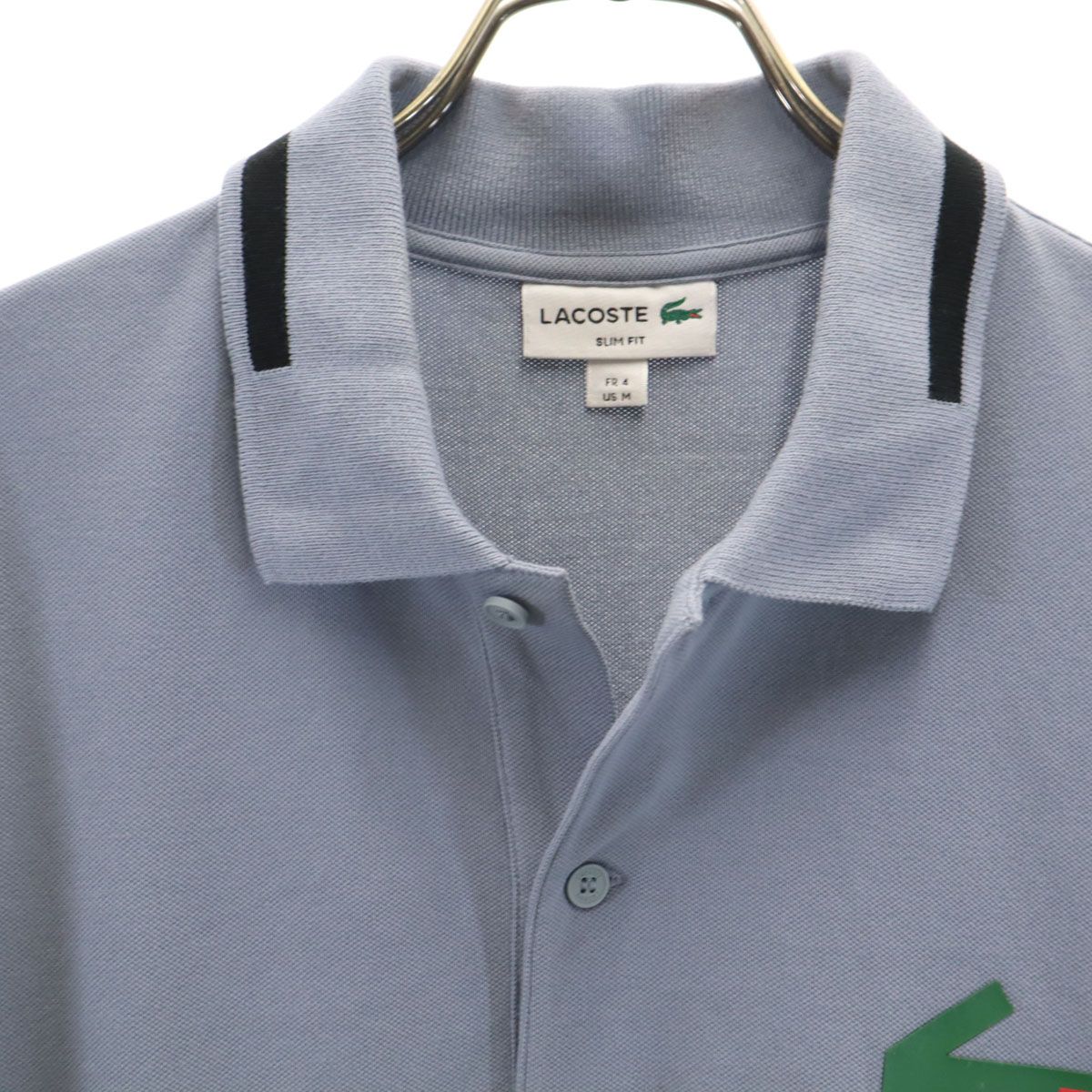 T*U様 古着　LACOSTE スリムフィット ポロシャツ グレー【149】 LACOSTE ラコステ 半袖 スリムフィット ポロシャツ 4 グレー