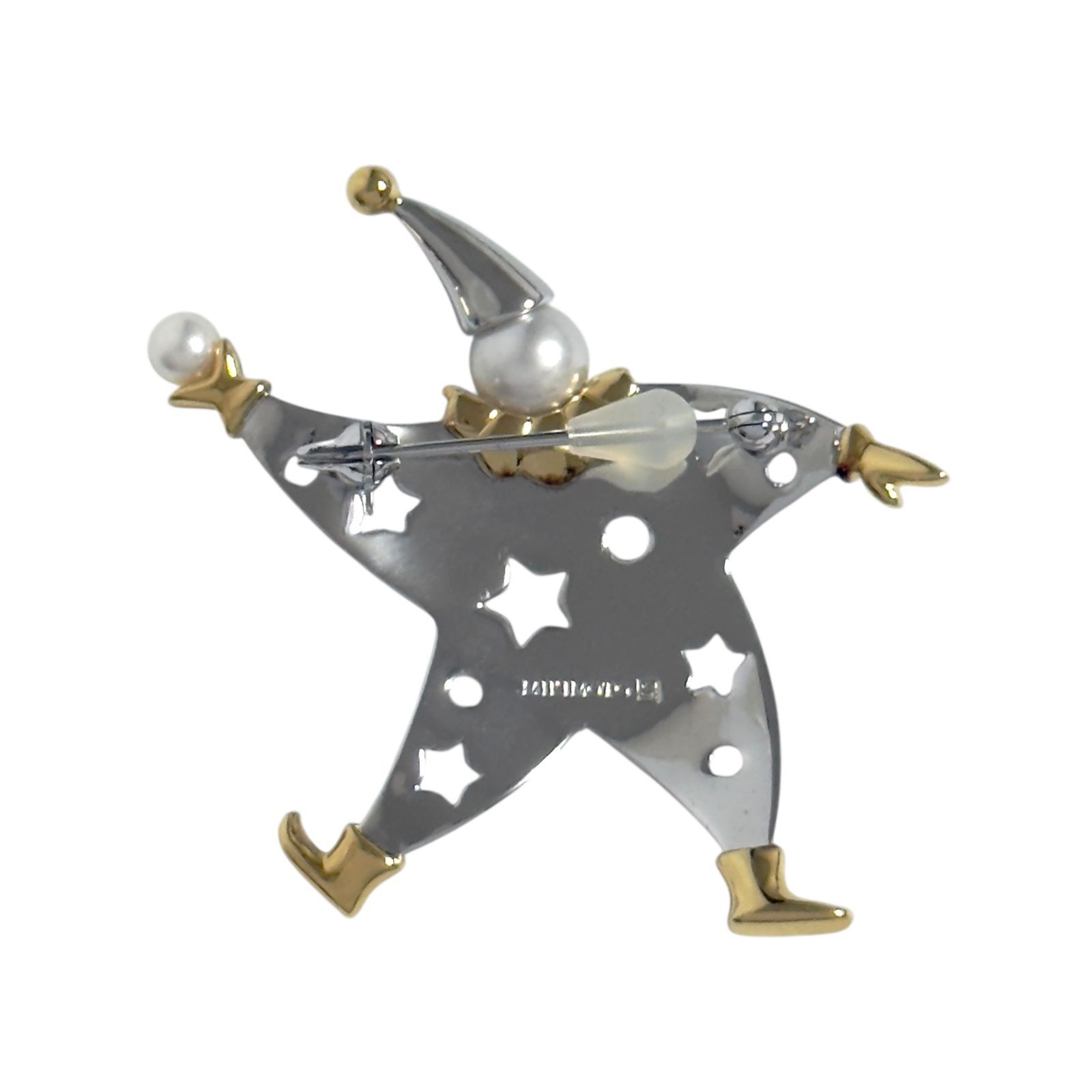 ミキモト レディース ピン ブローチ シルバー パール コンビ ピエロ