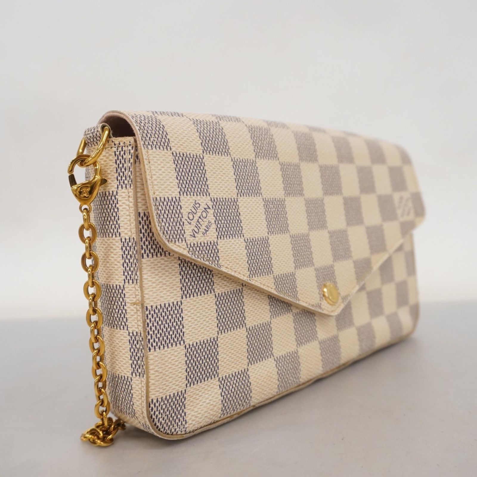 ルイ ヴィトン Louis Vuitton ルイ ヴィトン ショルダーウォレット ダミエ アズール ポシェットフェリシー N63106 ホワイト ローズバレリーヌレディース