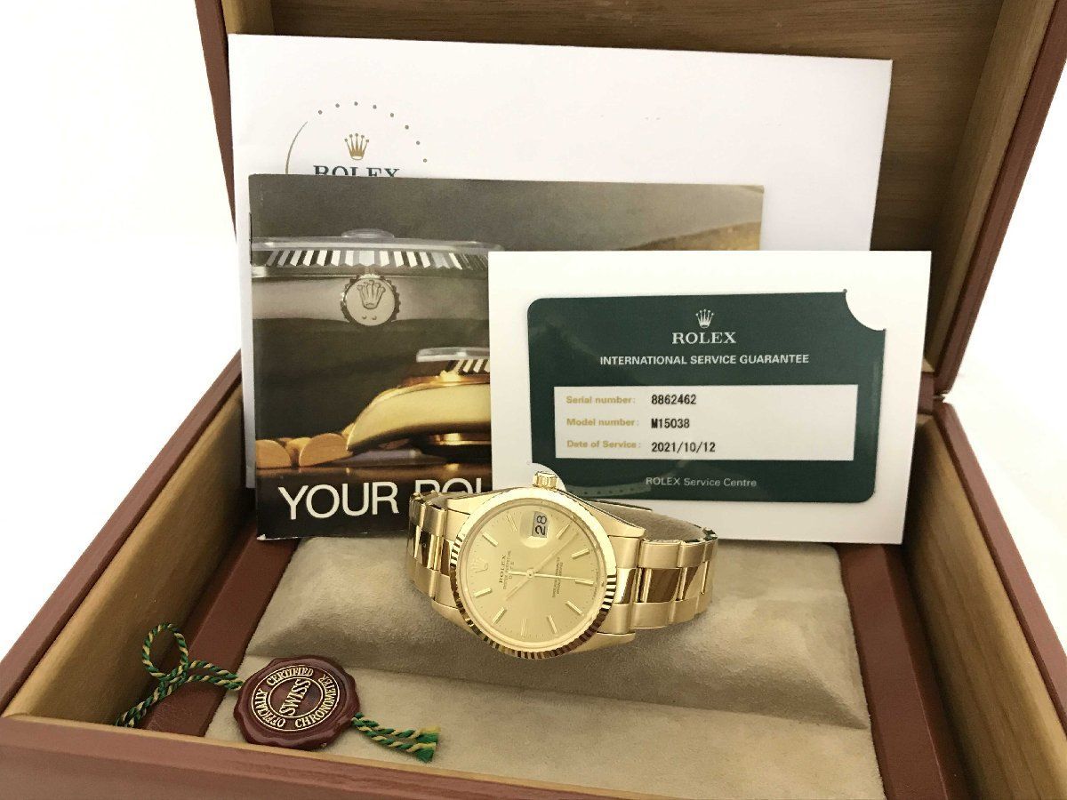 ロレックス 金無垢 腕時計　オイスターパーペチュアル ROLEX ロレックス オイスターパーペチュアルデイト 15038 自動