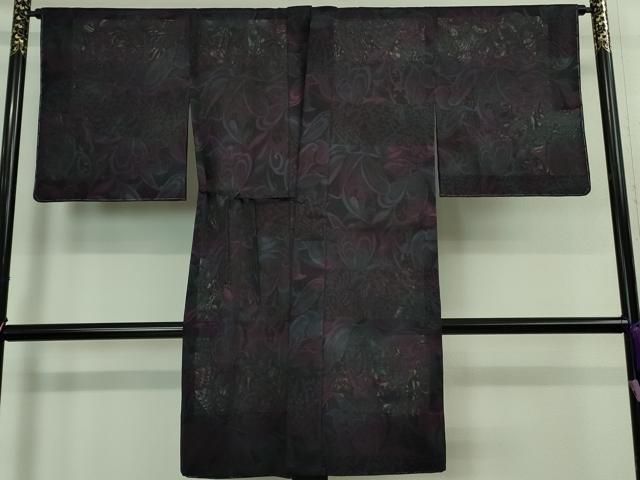 平和屋着物 上 西陣きもの會 道中着 スリーシーズン 春夏秋 塵除け ロング丈 御召機 紋紗 変わり段紋 証紙付き ♥ DZAA9113kh5