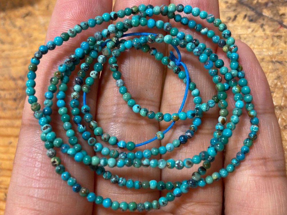 T23-8 天然 ターコイズ トルコ石 ミニ 2MM Mika-Jewelry メルカリ