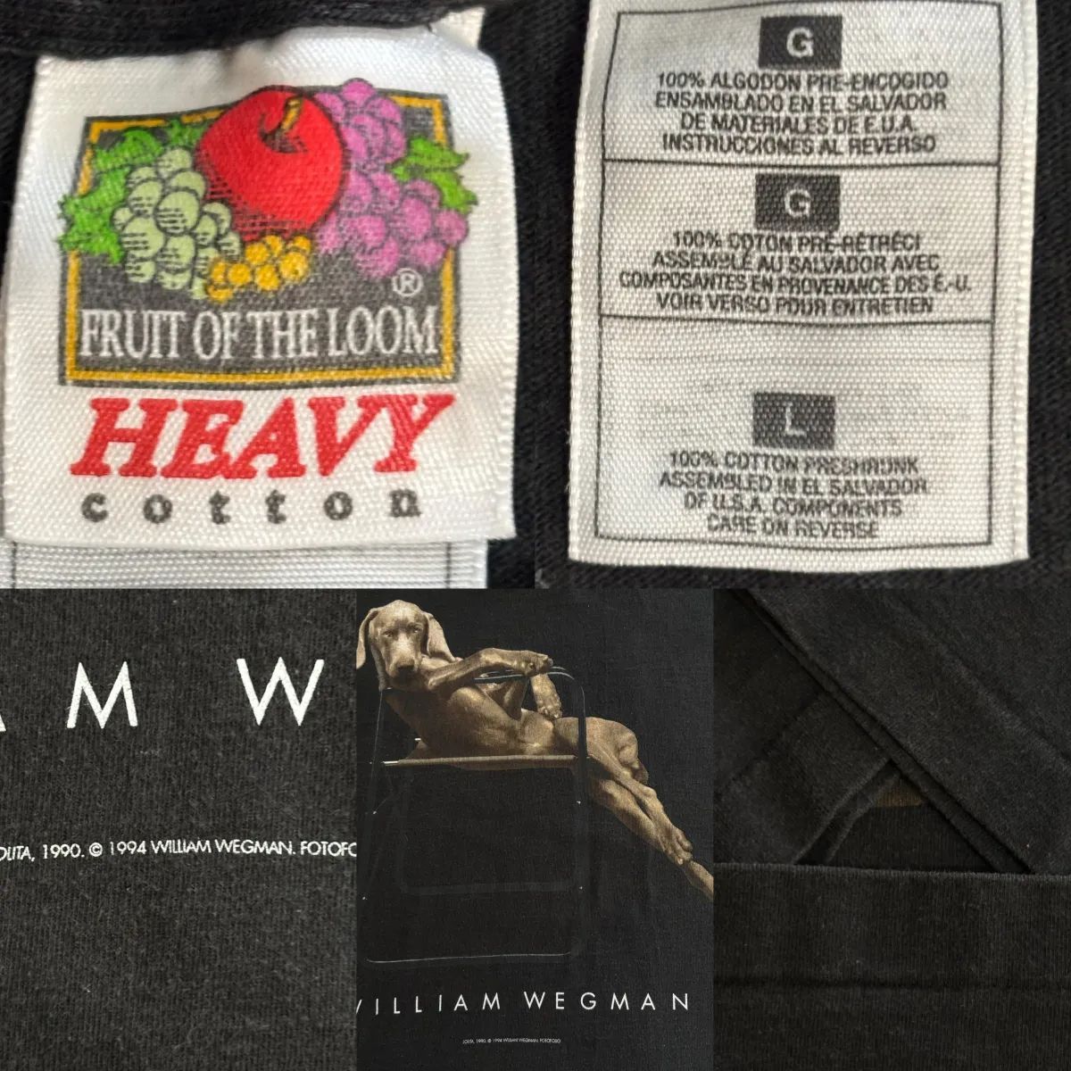 USA製 90s WILLIAM WEGMAN S/S TEE ウィリアム ウェグマン Tシャツ L 