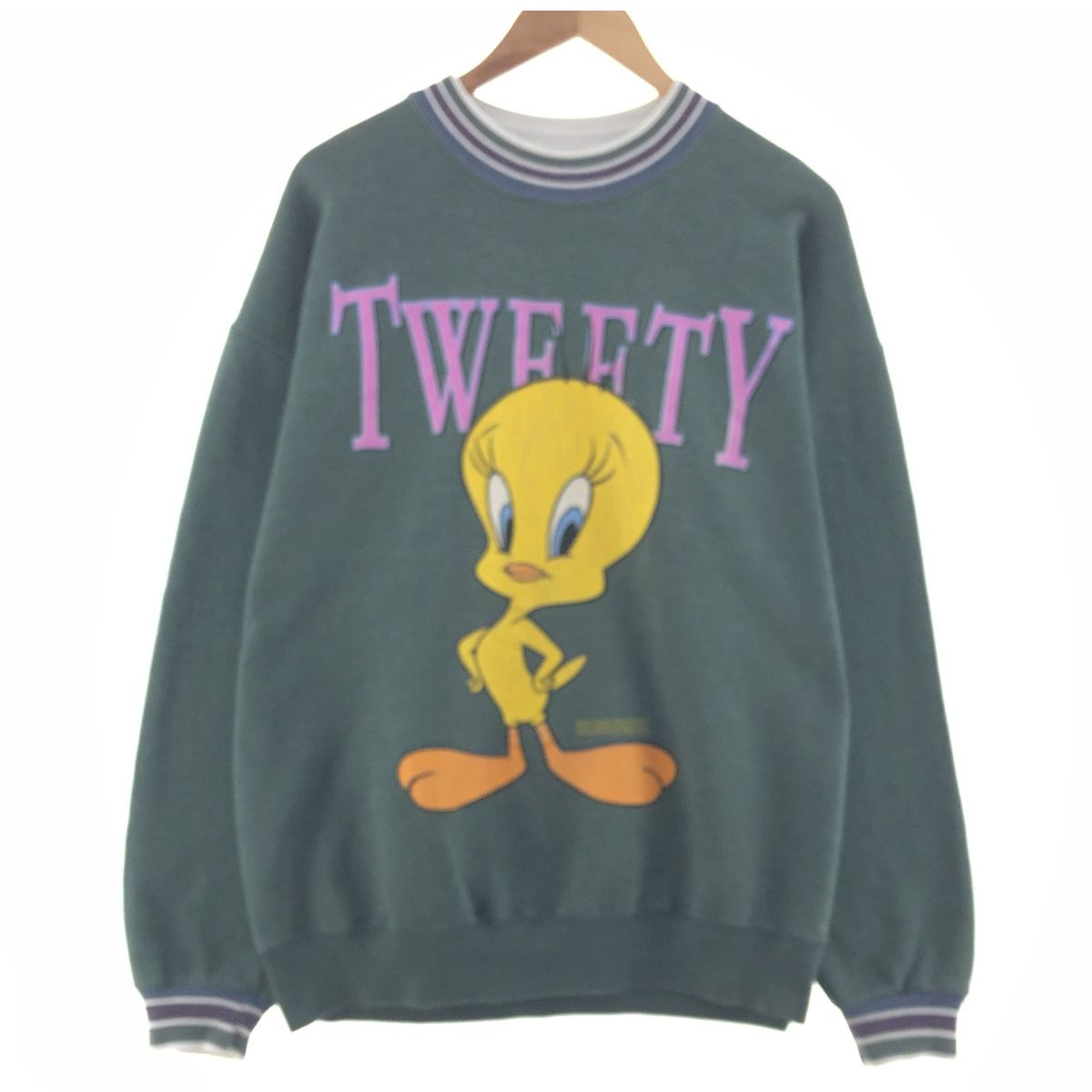 古着 90年代 GENUS TWEETY BIRD トゥイーティー キャラクタースウェットシャツ トレーナー USA製 メンズXL相当 ヴィンテージ/eaa392420