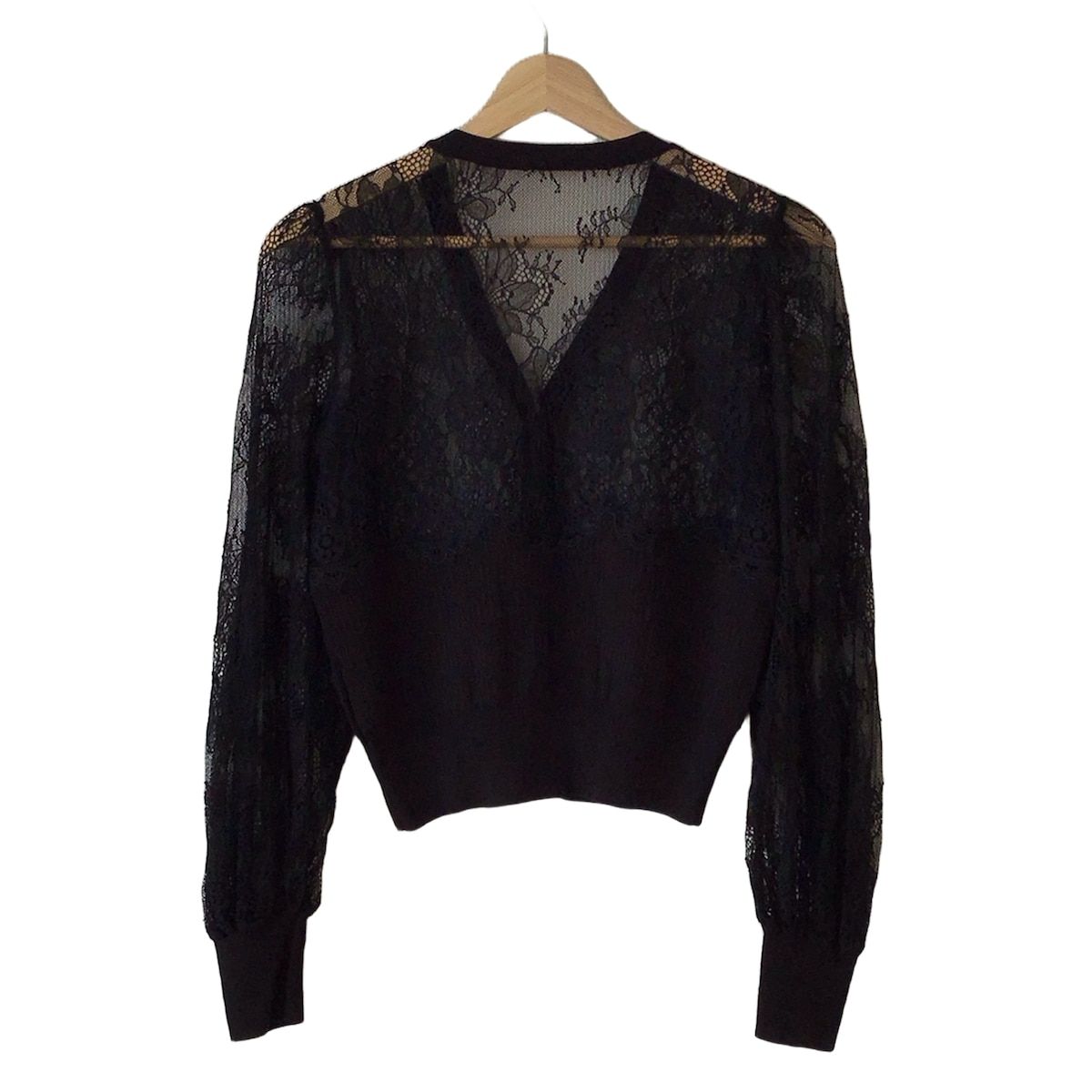FRAY I.D フレイアイディー カーディガン サイズF レディース - 黒 長袖 レース