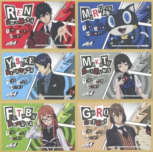 中古】紙製品(キャラクター) 全6種セット ビジュアル色紙 「ペルソナ5