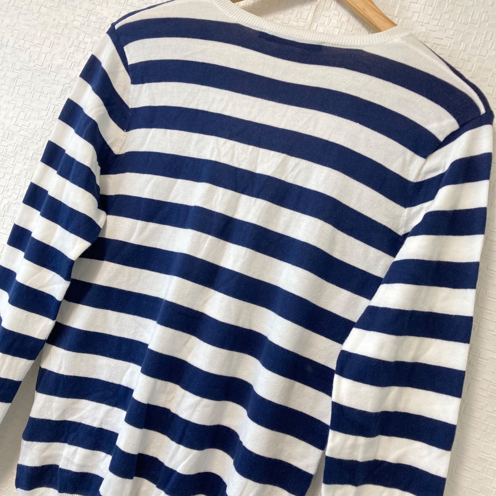 ラルフローレン　綿１００％　ニット　セーター　ボーダー柄　ネイビー　美品 8500560204f758cf95eed7429525c8