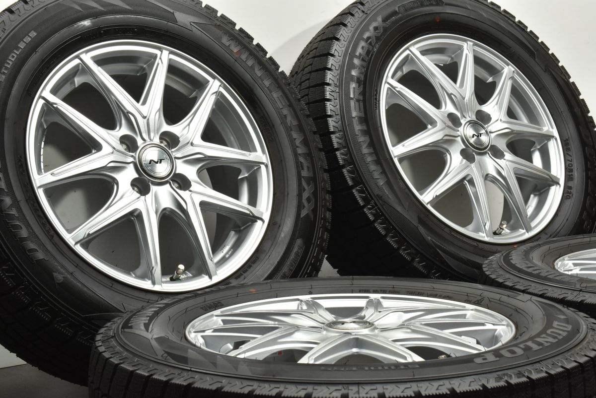 バリ溝 NT 15in 5.5J 42 PCD100 ダンロップ ウィンターマックス WM02 195 70R15 ライズ ロッキー レックス 交換用 スタッドレス