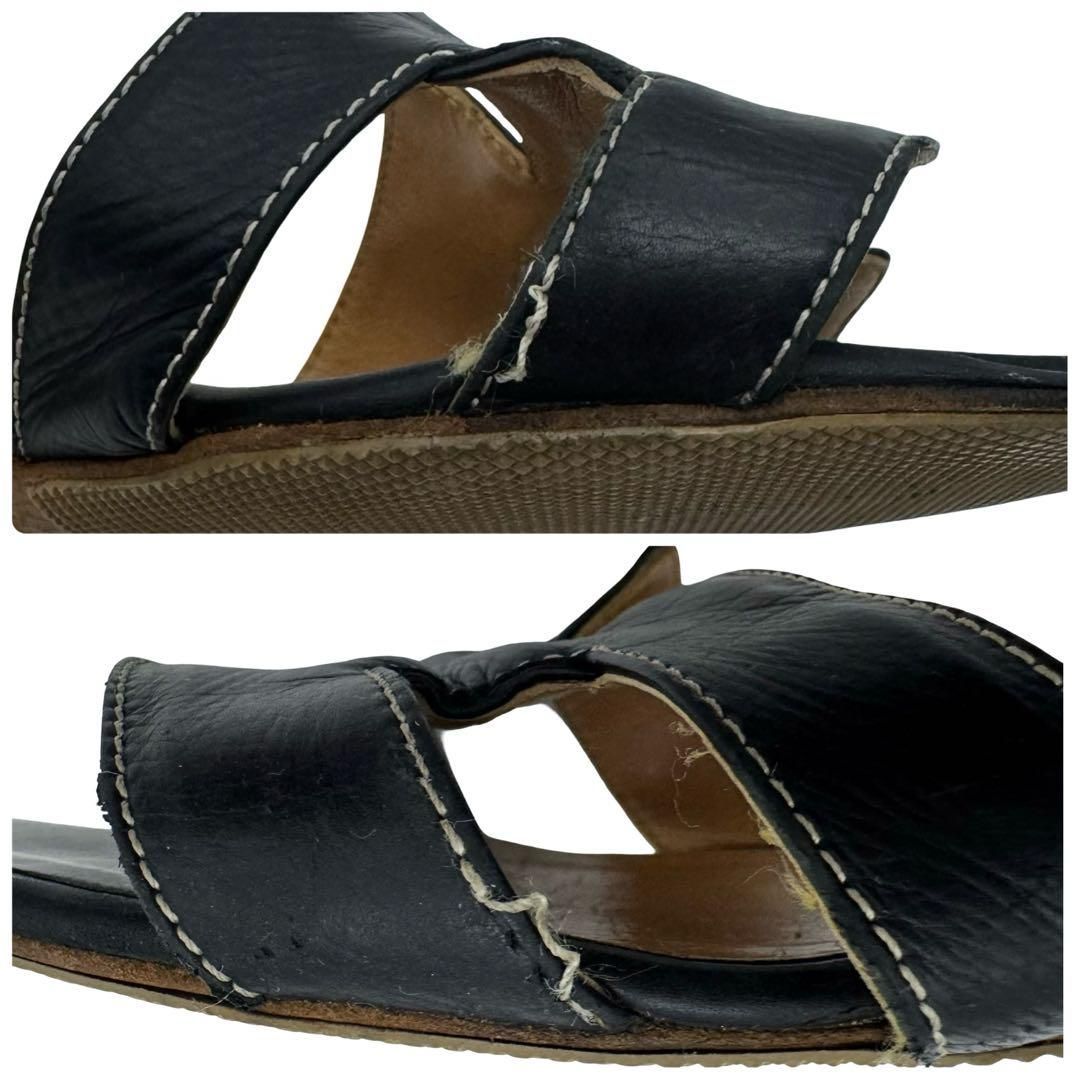 レザー ヒールサンダル