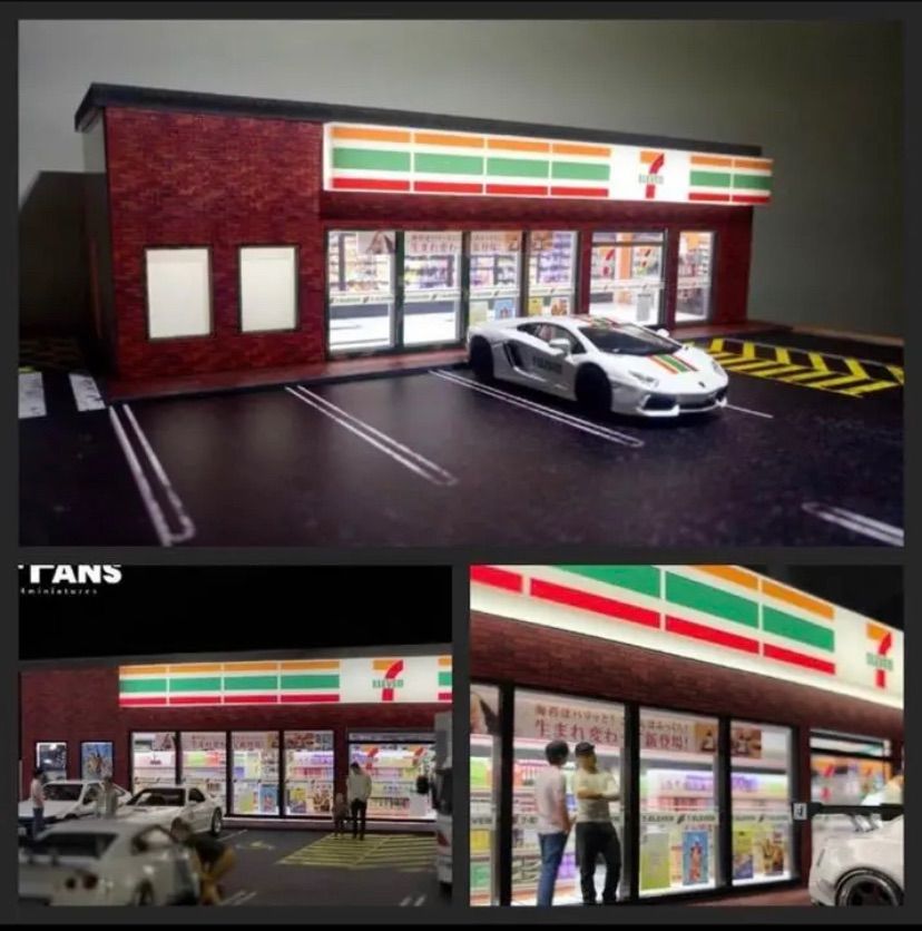 1/64 ジオラマ セブンイレブン コンビニ Amazon.co.jp: 1/64 MOREART セブンイレブン コンビニ セブイレ セブン