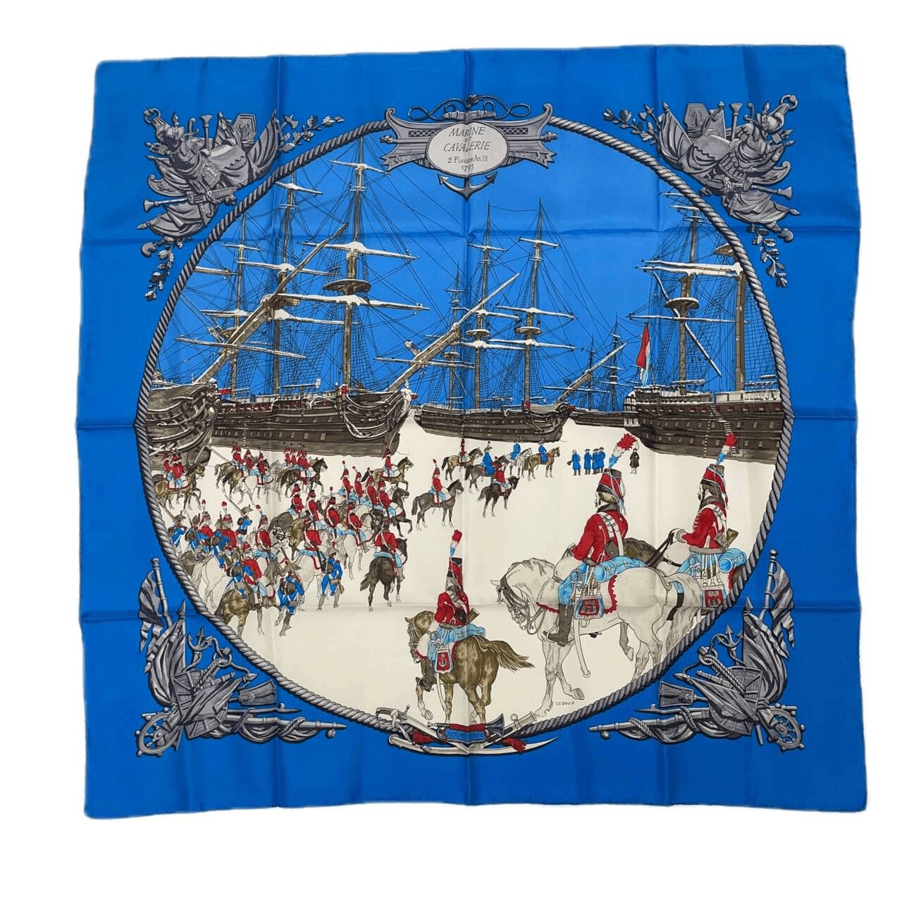 エルメス　カレ　海と騎兵隊　（MARINE ET CAVALERIE) HERMES】エルメス カレ90 MARINE ET CAVALERIE 海と騎兵隊