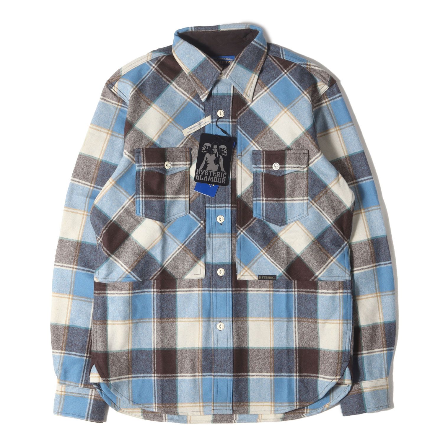 新品】HYSTERIC GLAMOUR ヒステリックグラマー シャツ ブルー系