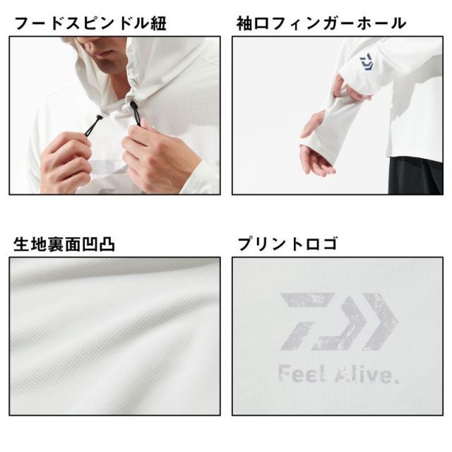 ダイワ DE-3525 Feel Alive． ドライフーディ ホワイト XL