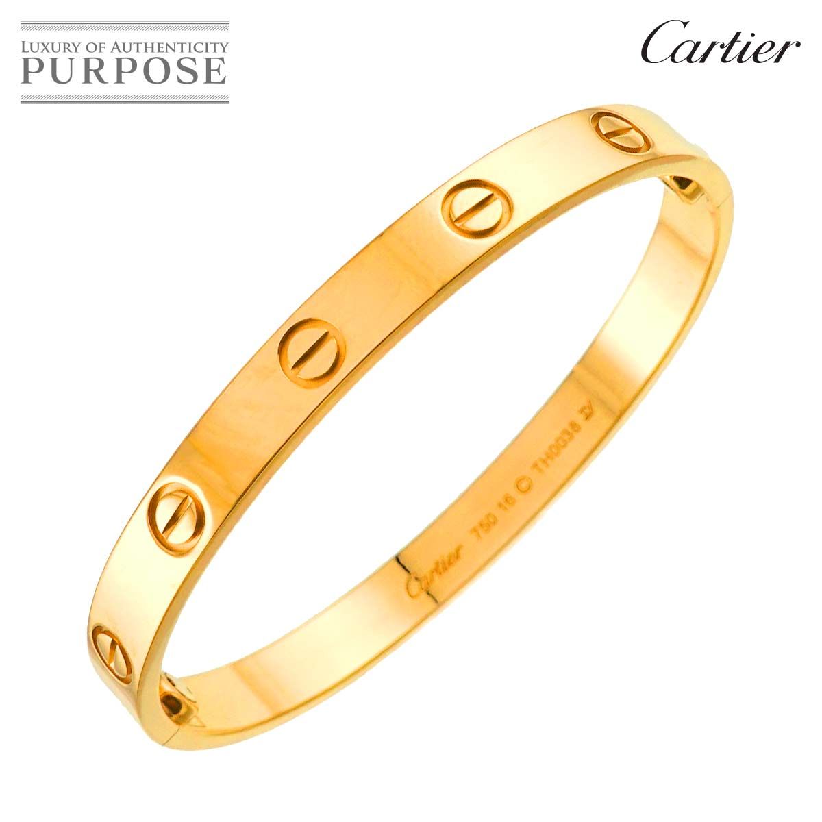 カルティエ Cartier ラブ ブレス #16 K18 YG イエローゴールド 750