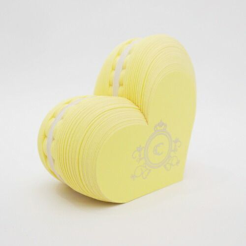 まとめ クルーシャル 付箋 マカロン付箋 ハート yellow S180022Y ×15セット