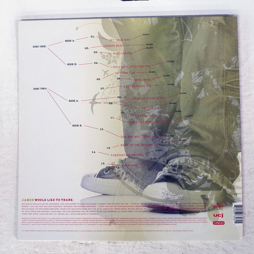 ヨーロッパ盤 JAMIE CULLUM|CATCHING TALES|UNIVERSAL 9873431 LP SMP1DAWEKUDUS_SCH_ID