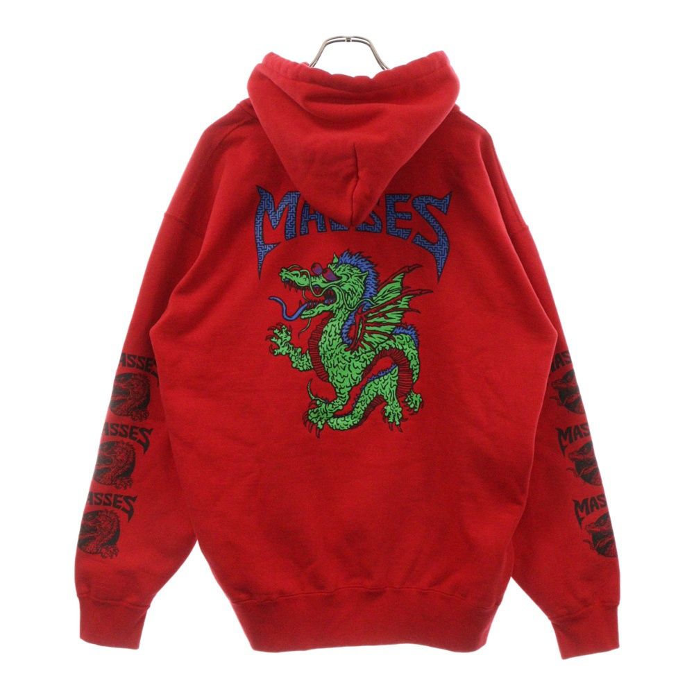 MASSES (マシス) SWEAT HOODED DRAGON ドラゴンプリント プルオーバー