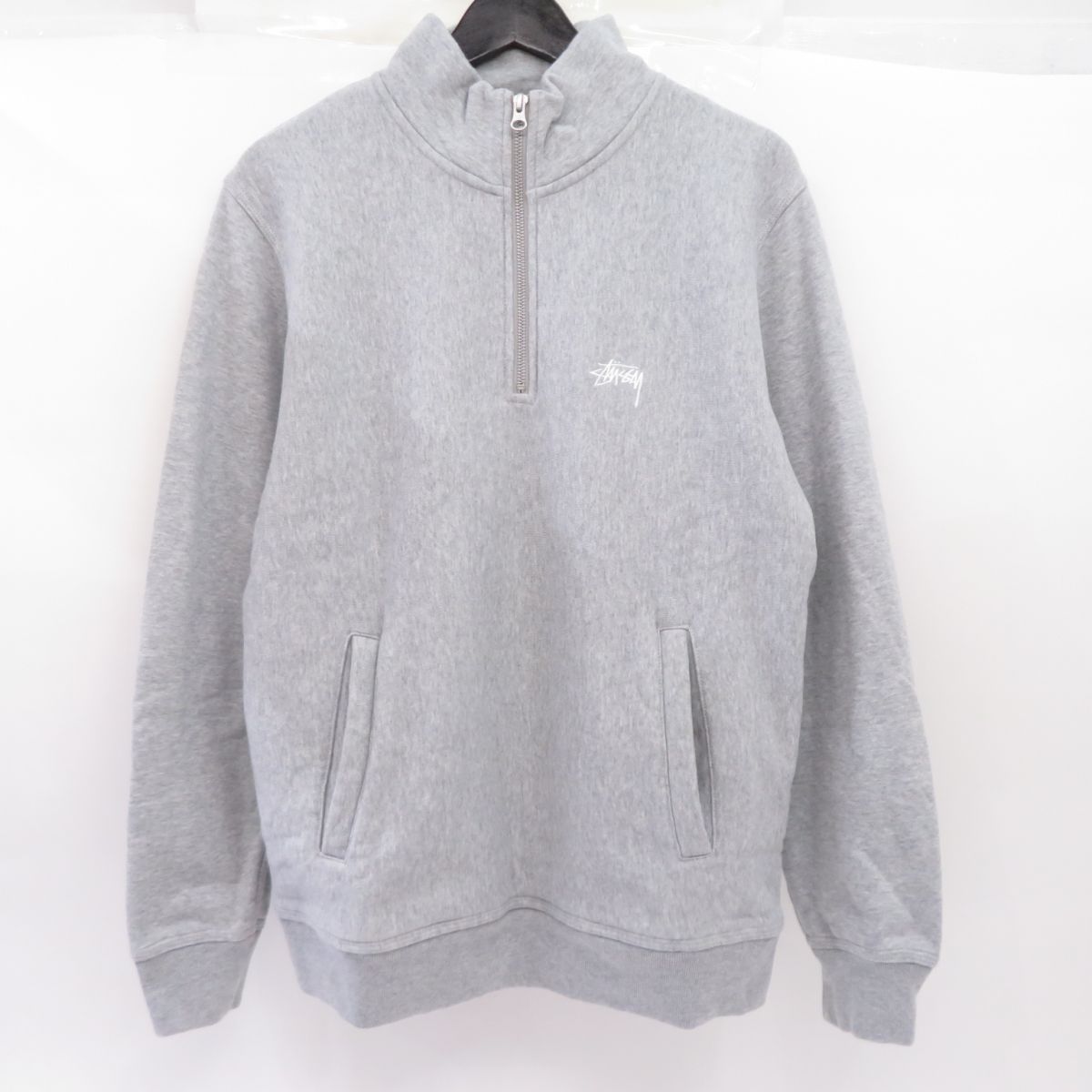 Stussy ステューシー ハーフジップスウェット プルオーバー グレー M