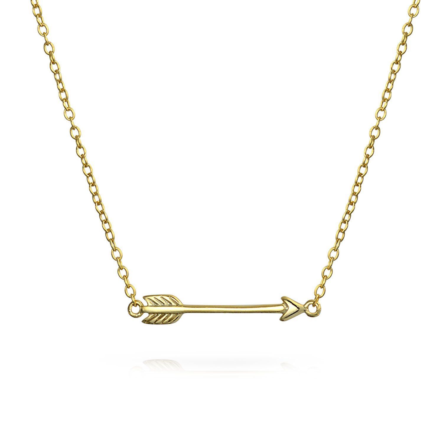 【数量限定】[Bling Jewelry] ロマンチックな愛のキューピッド矢印ぶら下がりピアス、ラリアット、横向き、ペンダント Y ネックレス女性のティーンガール フレンド ティーン 14 K ゴールド メッ