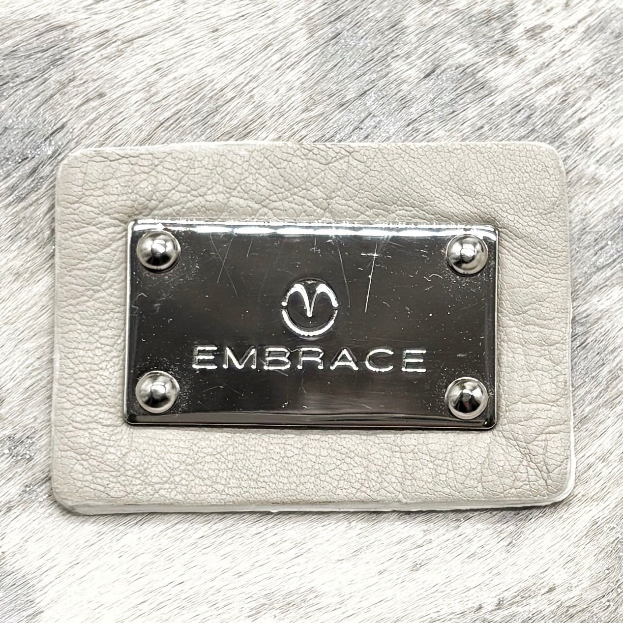 良品】 EMBRACE エンブレイス トートバッグ ハンドバッグ ロゴ型押し 