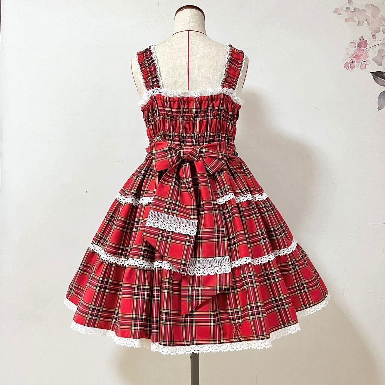 美品 赤色チェック ジャンパースカート♡カチューシャセット タータンチェックジャンパースカート 赤 30日以内発送 - メルカリ