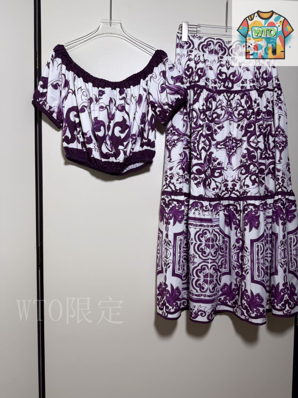 今日特価】Dolce&Gabbana Purple Porcelain Off-Shoulder Set