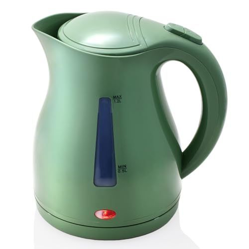 カーキ FaFe電気ケトル 1.2L ワンプッシュオープンケトル 3分半で沸騰 シンプル おしゃれ 自動電源OFF 空焚き防止 カーキ