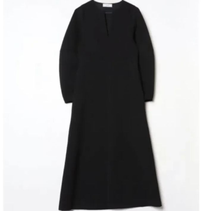 ADAM ET ROPE WEB フォルムスリーブフ ワンピース ブラック