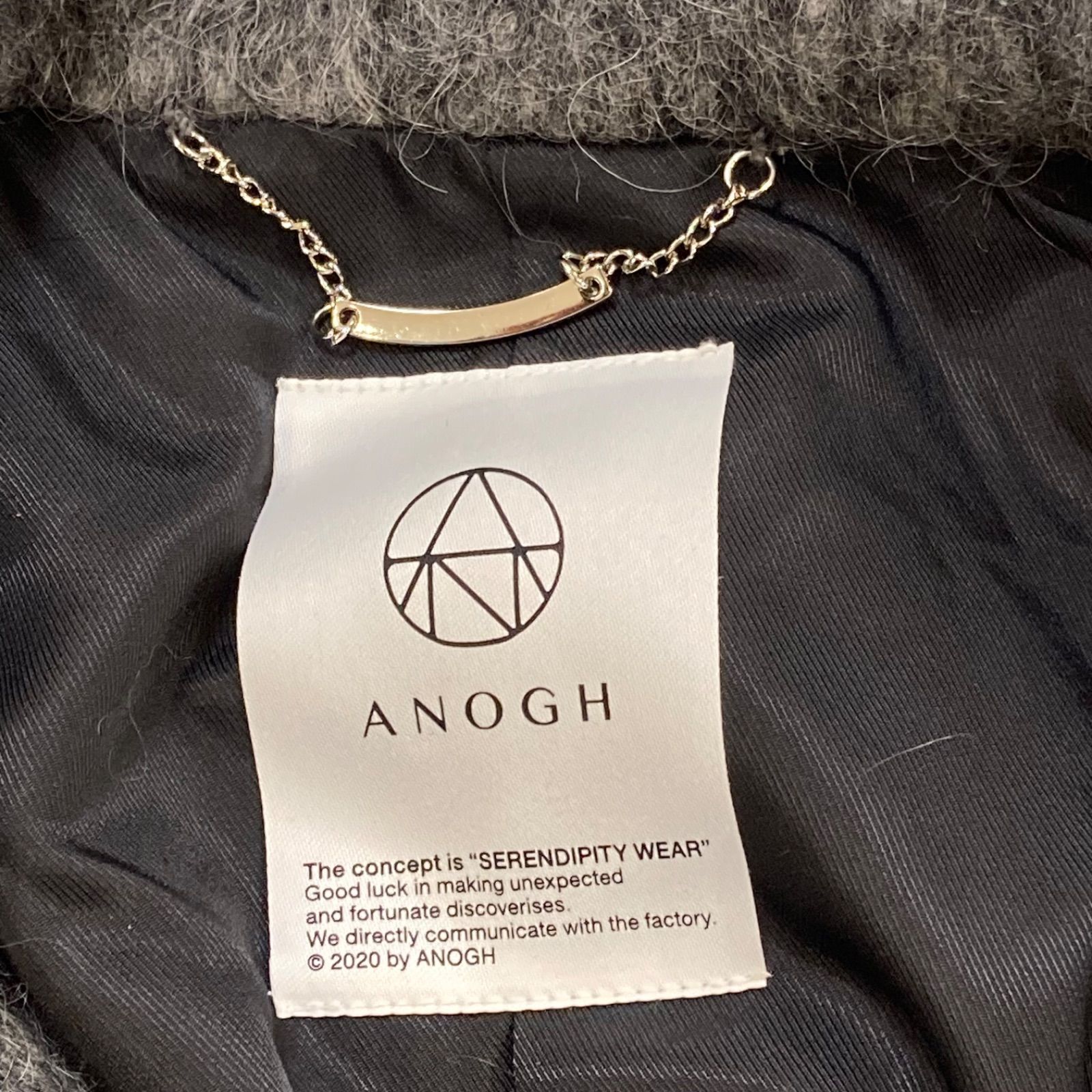 ANOGH アノフ WOOL SHAGGY JACKET COART BEIGE シャギーコート 立体感