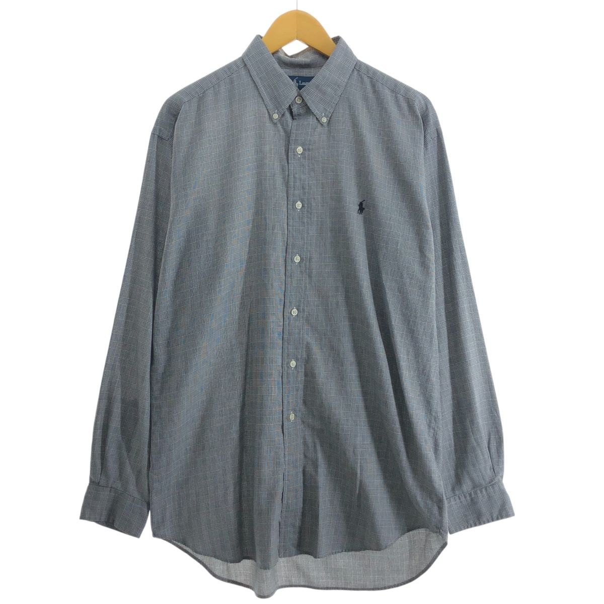 古着 ラルフローレン Ralph Lauren BLAKE グレンチェック 長袖 ボタンダウンチェックシャツ メンズL相当/eaa521321