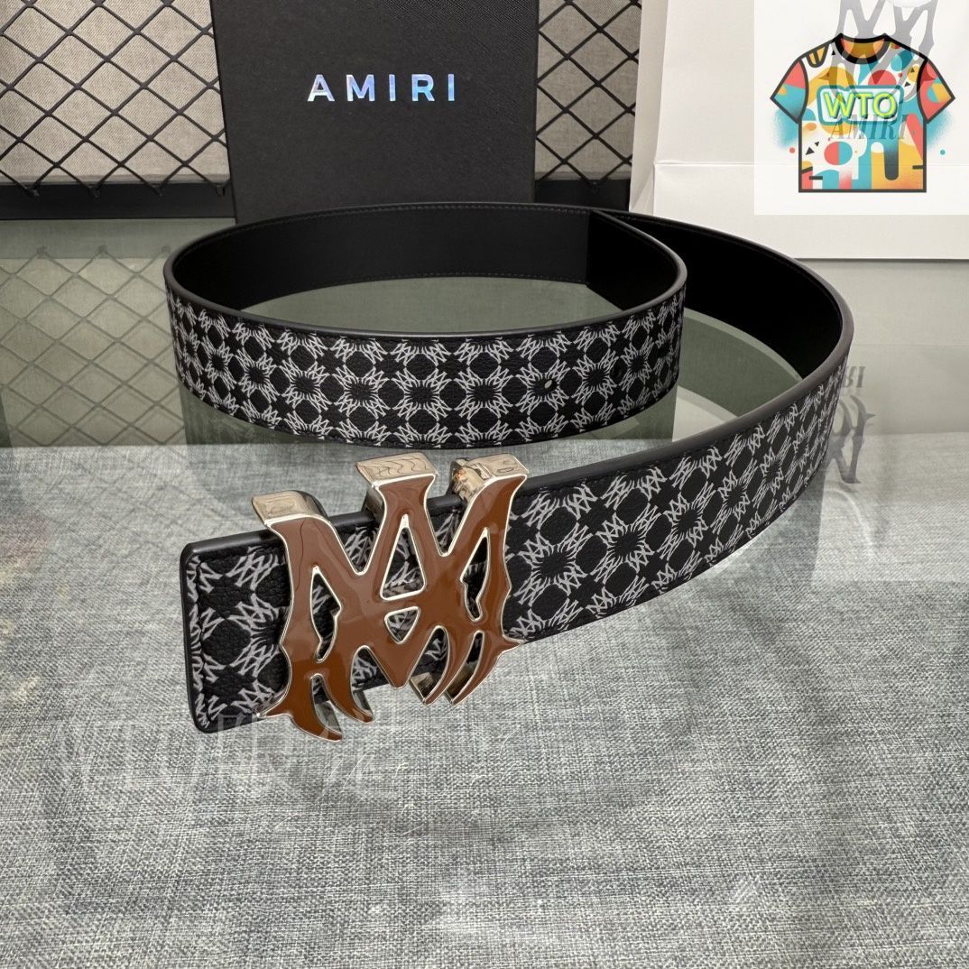 AMIRIベルト 値下げ⭕️ amiri-Black-Ma-Quad-4Cm-Enamel