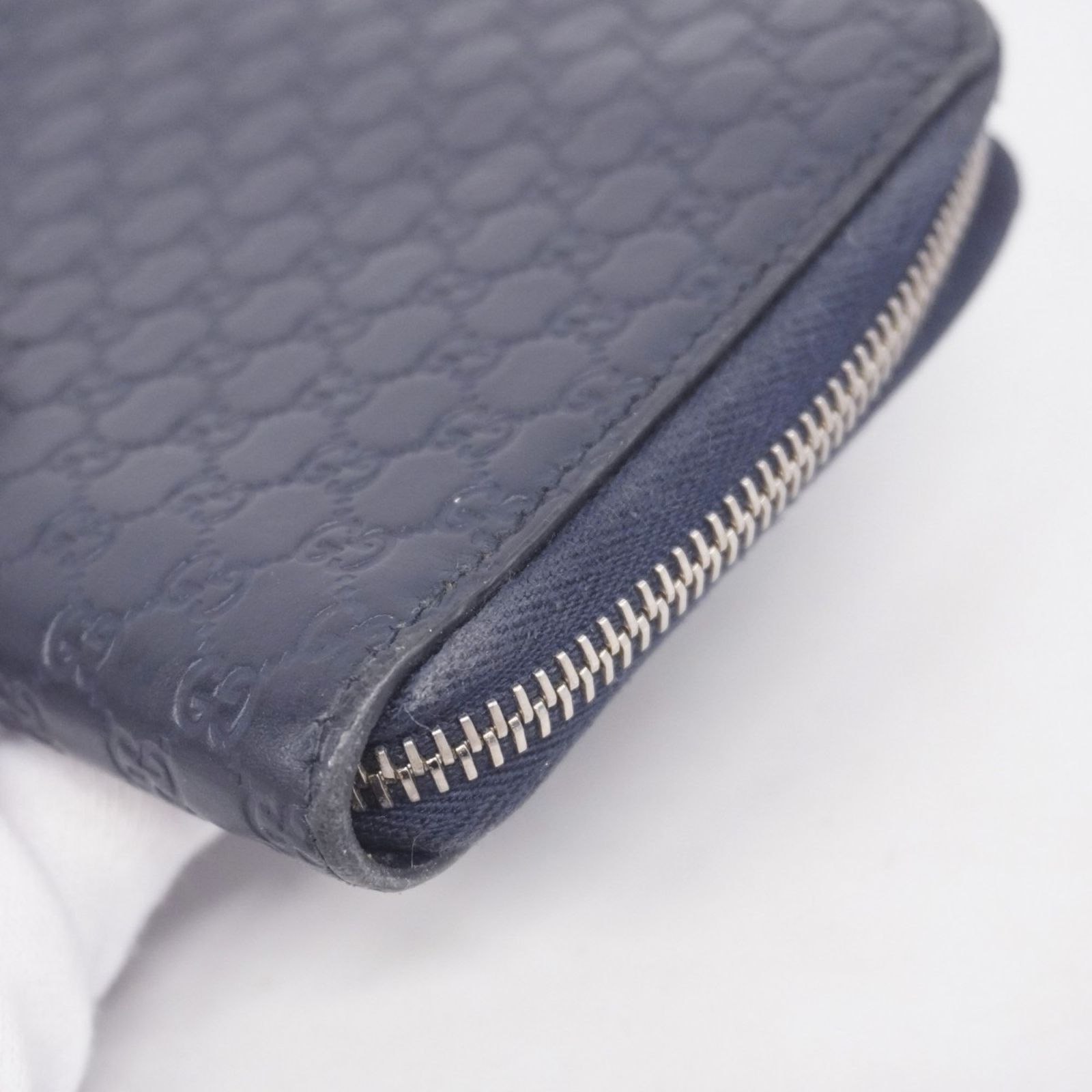 極美品✨グッチ 長財布 マイクロシマ GG柄 ロゴプレート レザー ブルー グッチ(Gucci) グッチ 長財布 マイクログッチシマ 544473 レザー
