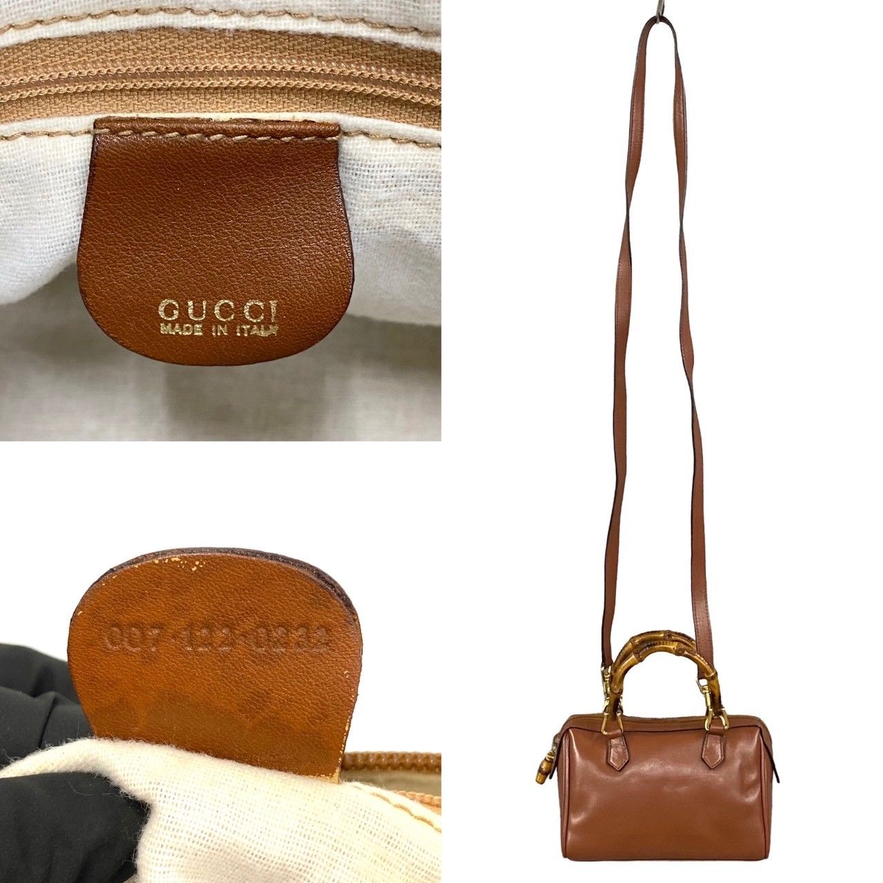 極 美品 希少品 GUCCI グッチ オールドグッチ ヴィンテージ バンブー レザー 2way ミニ ハンドバッグ ショルダーバッグ ブラウン  05575 - メルカリ