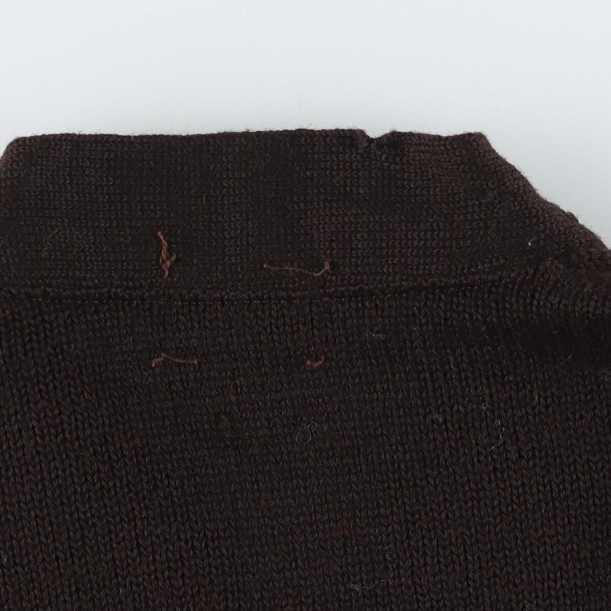 古着 60年代 ART KNITTING MILLS Vネック レタードニット