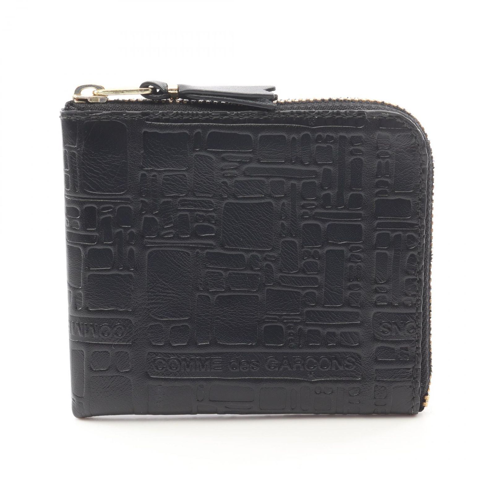 コムデギャルソン COMME des GARCONS コインケース EMBOSSED LOGOTYPE ブラック レザー Embossed Logotype1 ユニセックス Used A