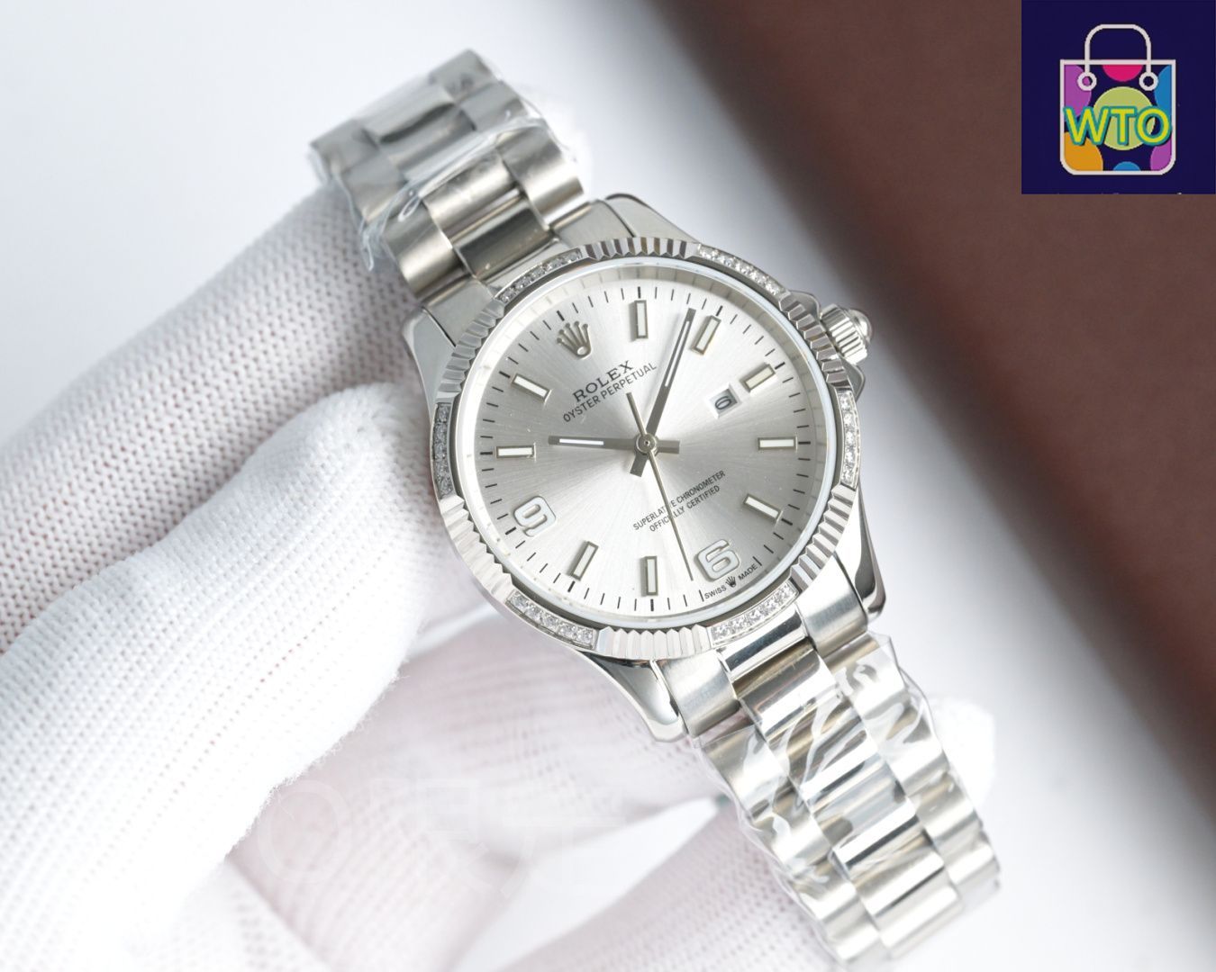 希少 海外販促品 新品 ROLEX デイトジャスト大型掛け時計 シルバー