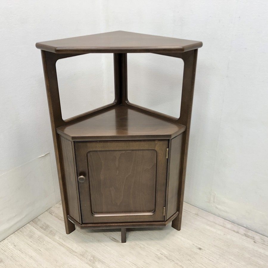karimoku カリモク家具 木製コーナーキャビネット 花台 電話台 AS1061 高さ80cm 一部地域送料無料 ●