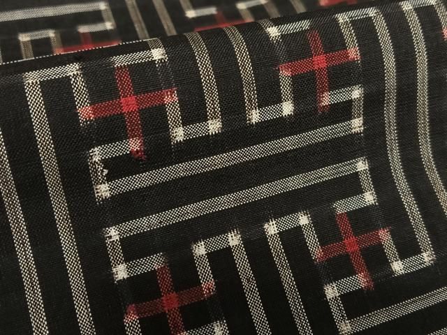 平和屋着物○本場大島紬 龍郷絣 秋名バラ 正絹 逸品 未使用 AABA8837zg