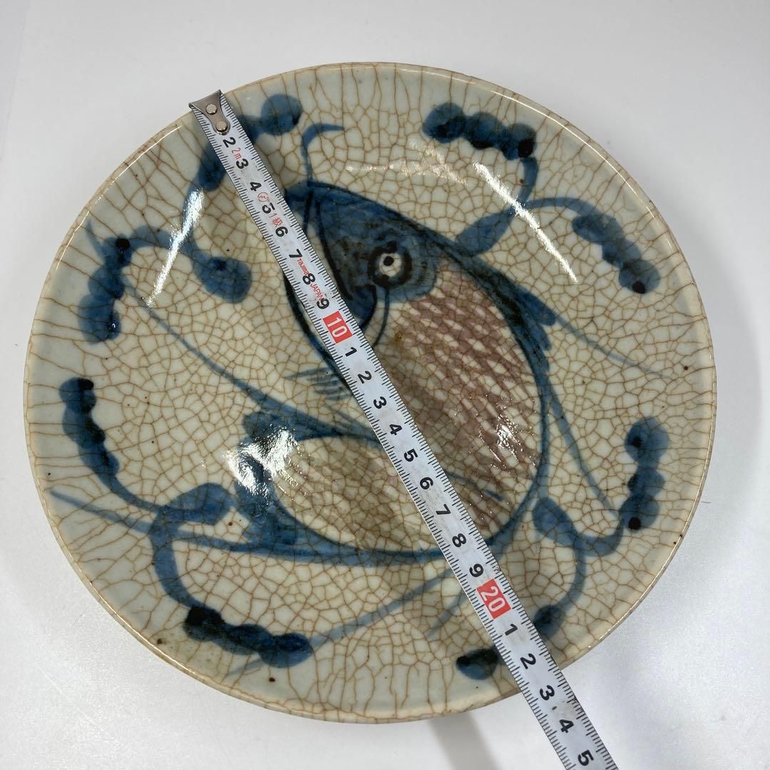 李朝　辰砂魚文皿　共箱　直径23㎝　東Y6-0229② タサニ 李朝 辰砂魚文皿 共箱 直径23㎝ 東Y6-0229② タサニ - メルカリ
