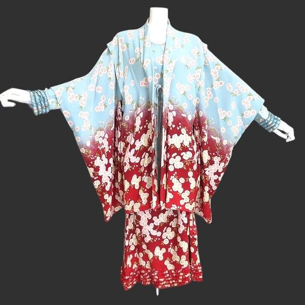 au ワンダフルワールド カネコイサオ セットアップ 桜柄 縮緬 ちりめん 羽織り ワンピース 2002年 和風 着物 970583 k01