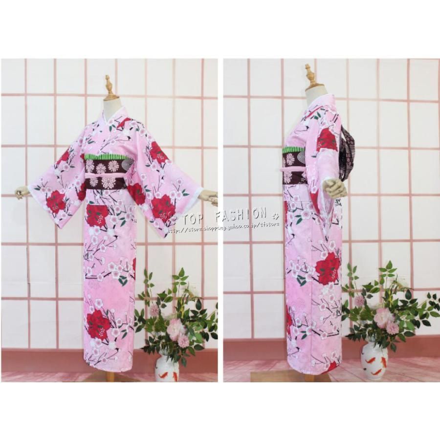 新作モデル登場！ 鬼滅の刃 風 甘露寺蜜璃 浴衣 コスプレ衣装 ウィッグ 靴 道具別売り