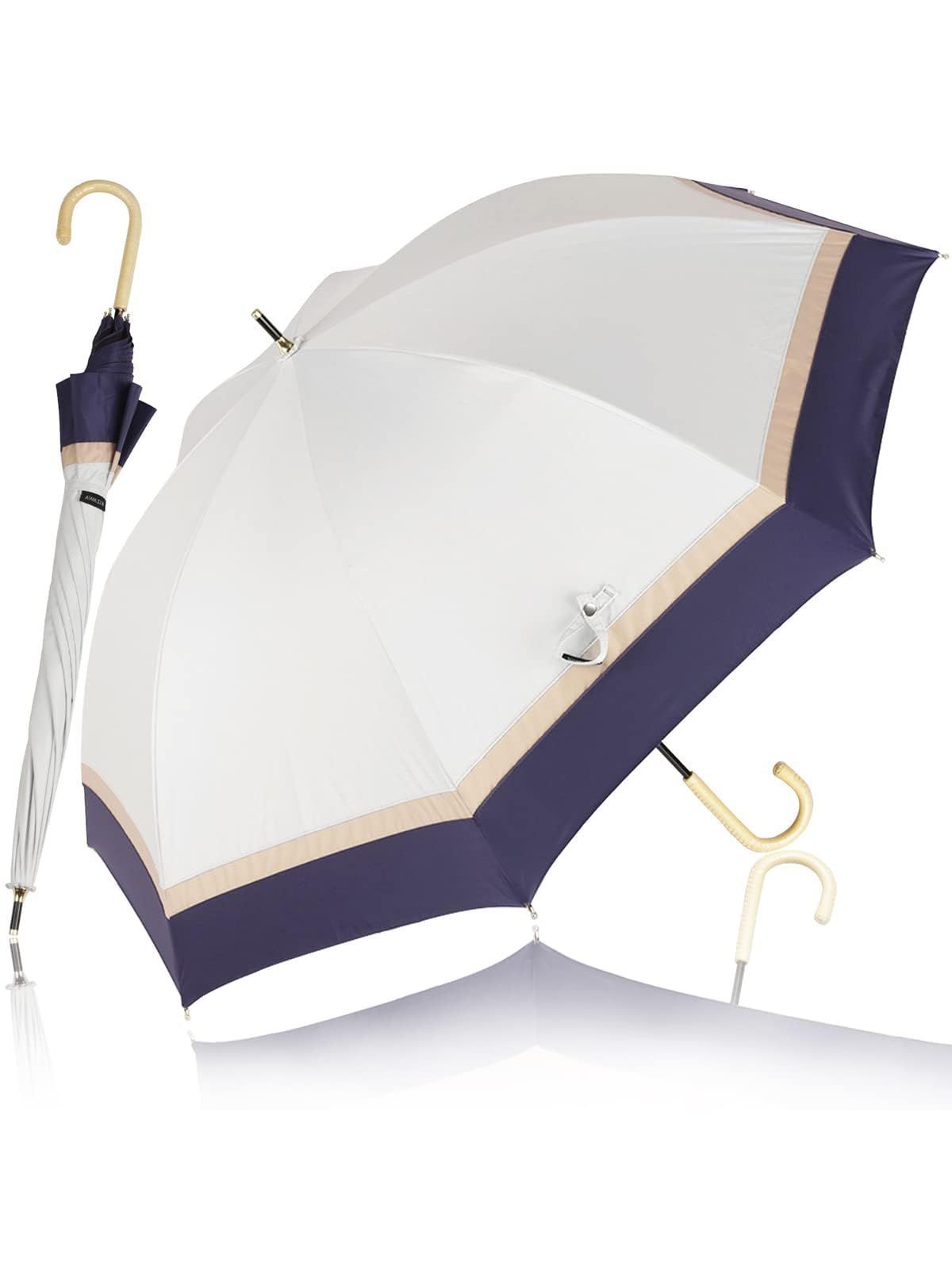 母の日のプレゼント 耐風 丈夫 遮熱 ラタン 晴雨兼用 かわいい 軽量 5級撥水 バンブー レディース 日傘兼用雨傘 完全遮光 持ち手 長傘 遮光 100 親骨55cm uvカット 日傘 KIZAWA