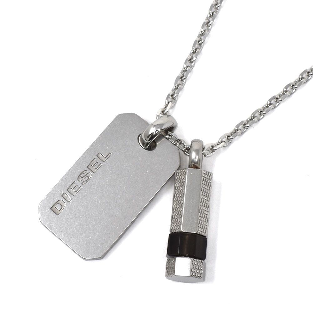 DIESEL ディーゼル DX1156040 ネックレス OBSIDIAN ロゴプレート ボルト ペンダント アクセサリー メンズ レディース