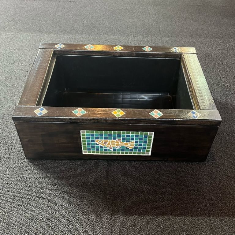 ボックス付き NV13ボックス用木枠 タイル装飾 一点もの メダカ水槽