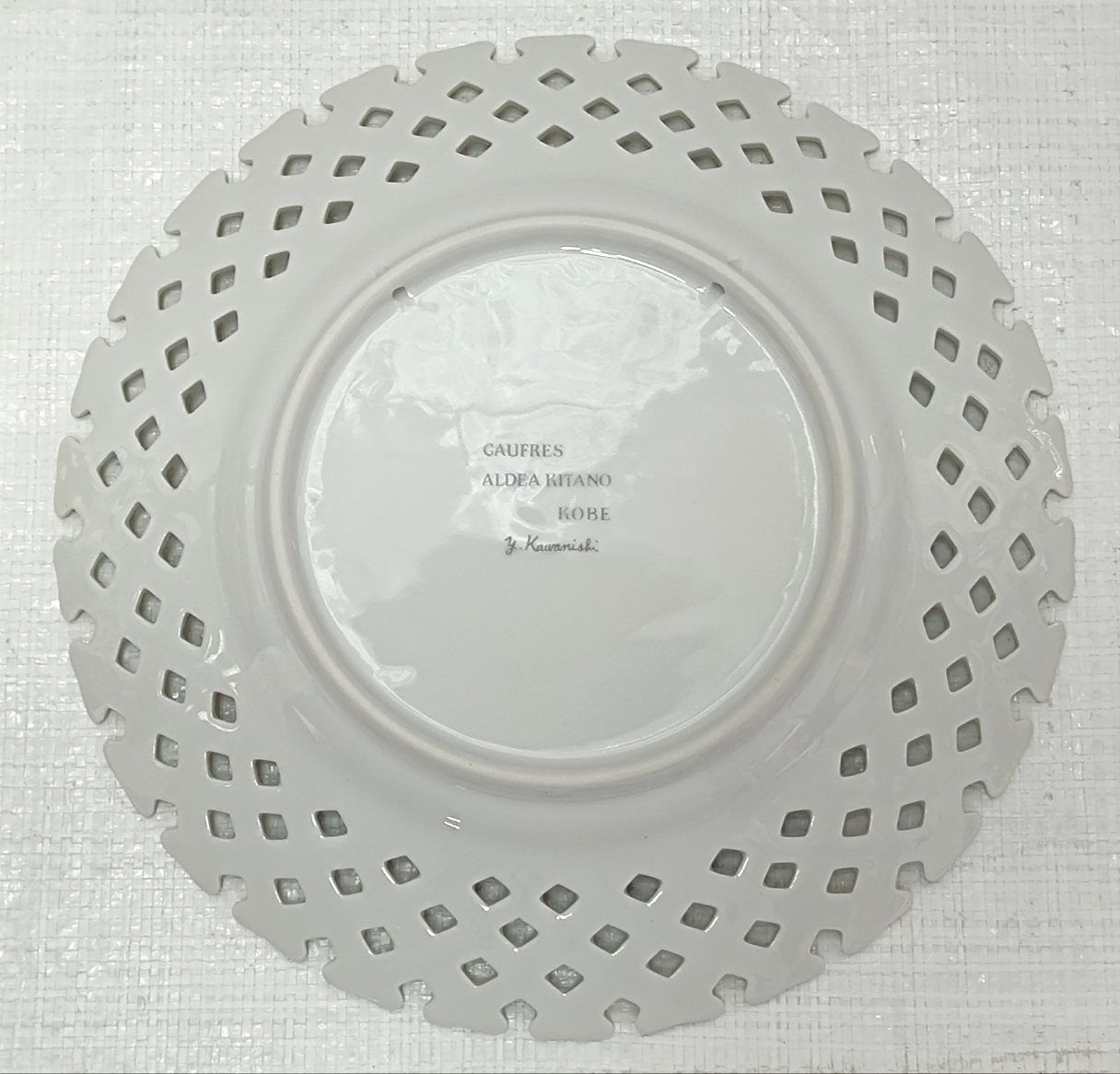 CAUFRES ALDEA 神戸北野 川西祐三郎画 ポートタワー陶器製飾り絵