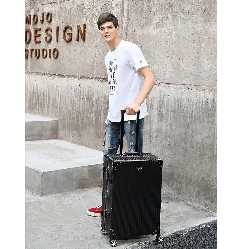 売り切り78超軽量スーツケース☆中型☆TSAロック☆ダイヤル式☆ブラウン [Airmood] スーツケース キャリーケース 機内持ち込み 軽量 アルミフレーム トロリーケース アウトドア キャリーバッグ TSAロック 静音  ダブルキャスター 大型 耐衝撃 ビジネス 出張 旅行 Lサイズ 78L 5-7泊 ブラック 1 キャリーバッグ 大容量