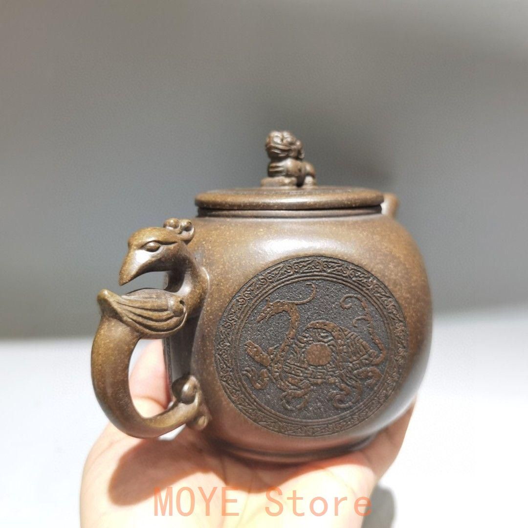 宜興 紫砂壷 四大神獣茶壺 煎茶道具 工芸品 置物 - メルカリ