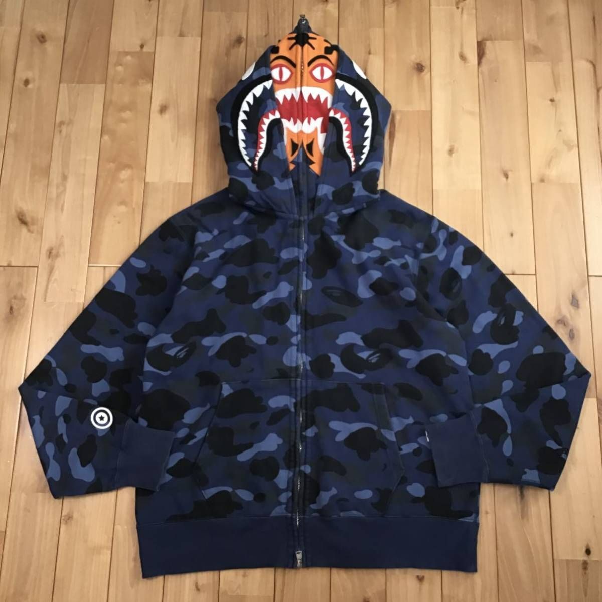 A BATHING APE double zip hoodie シャークパーカー